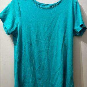 St John's Bay Teal Women's Essential Tee, Size 0X